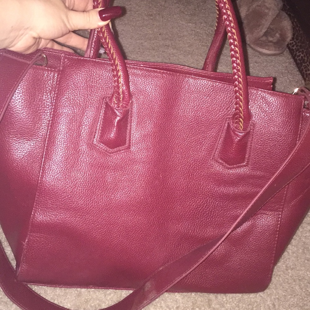 Justfab burgundy satchel bag lightly worn